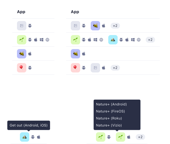 Apps column examples